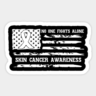 No One Fights Alone Skin Cancer Awareness Sticker